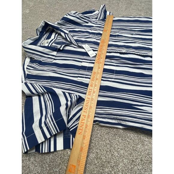 J.crew button up shirt mens sz X-Large blue pinstripes short sleeve top nwt - Picture 5 of 12